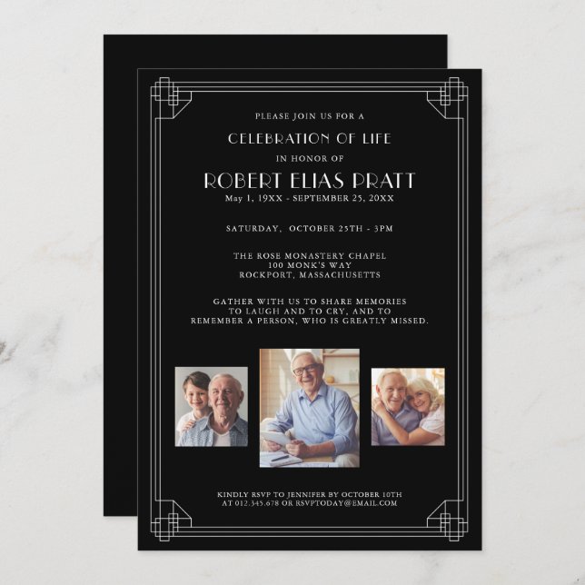 Celebração do Convite Fotográfico Life Black White (Frente/Verso)