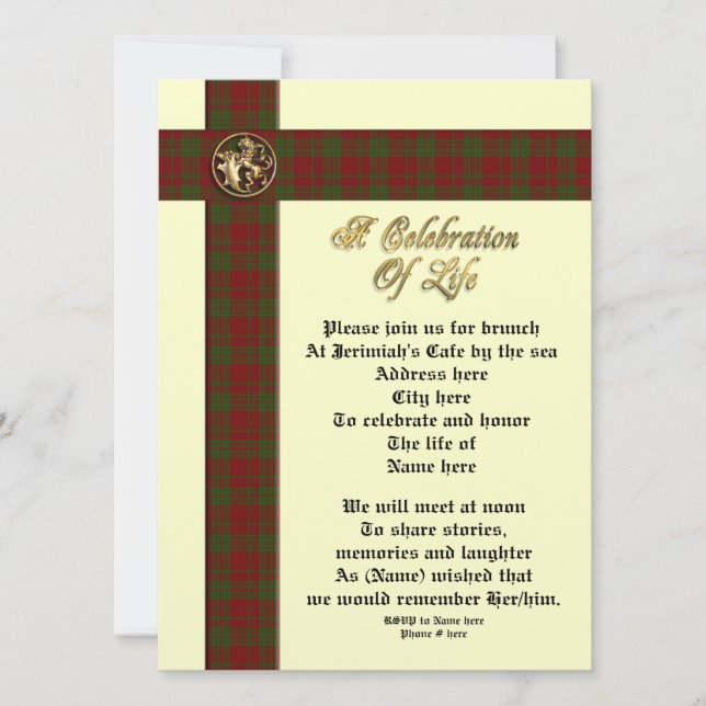 Celebração do convite para o homem em memória da v (Frente)