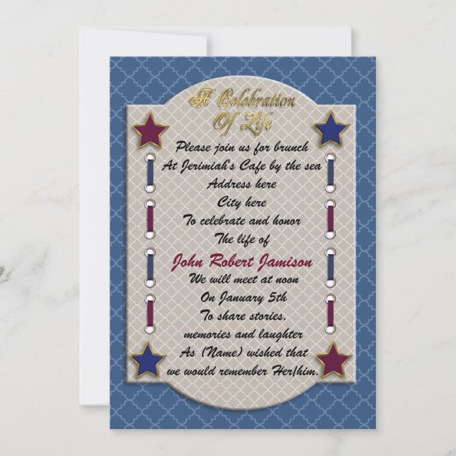 Celebração do convite para o memorial da vida patr (Frente)