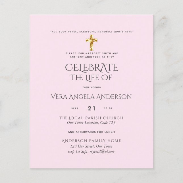 Celebração do Memorial Funeral da Vida Católica In (Frente)