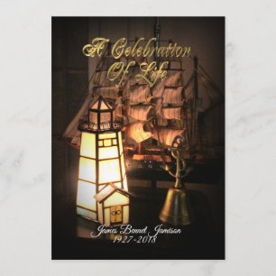 Celebração do navio e do farol do convite da vida