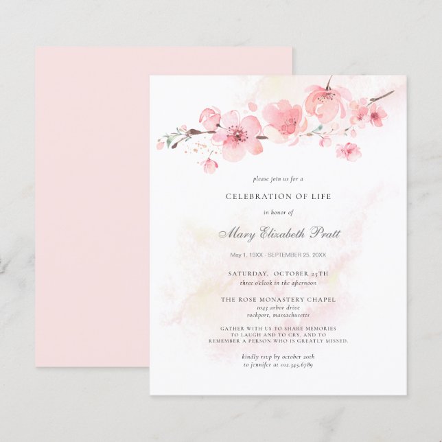 Celebração do Orçamento da Vida Funeral Rosa Flora (Frente/Verso)