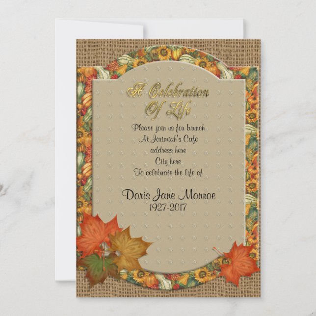 Celebração do tema de outono do Convite à Vida (Frente)