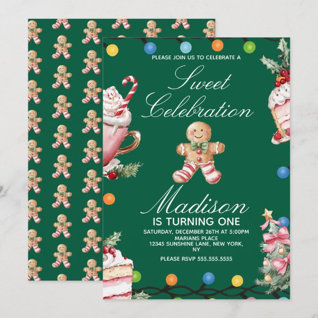 Celebração Doce Festa de Natal e Aniversário (Frente/Verso)