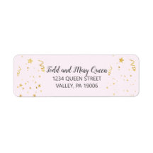 Celebração Dourada em etiquetas de endereço de ret