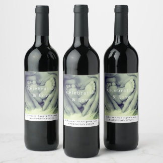 Celebração e Amor Etiquetas de Vinho Personalizada