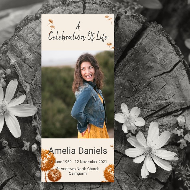 Celebração Elegante De Dandelion Do Cartão com fot (Criador carregado)