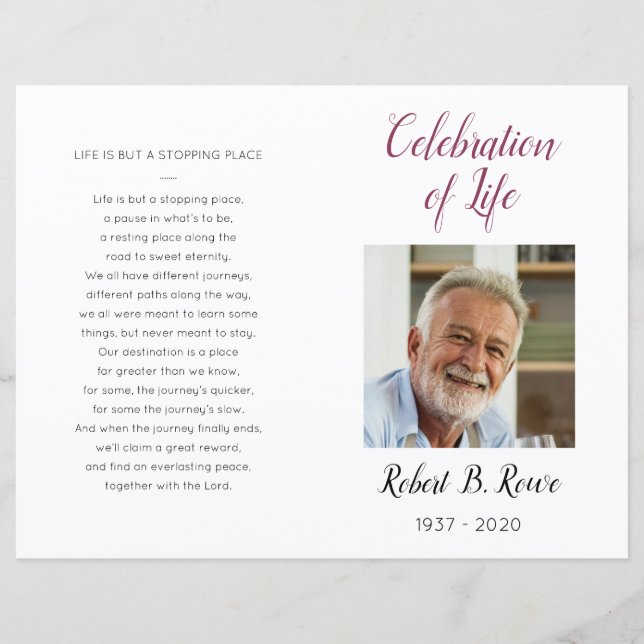 Celebração Floral de Foto Burgundy do Programa Lif (Frente)