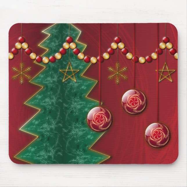 Celebração Fractal Mousepad de Natal (Frente)