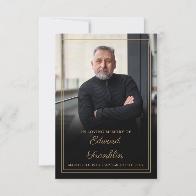 Celebração Funeral Do Cartão De Oração Fotográfica (Frente)