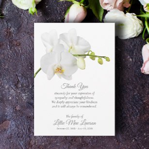 Celebração Funeral Orquídea do Cartões de agradeci