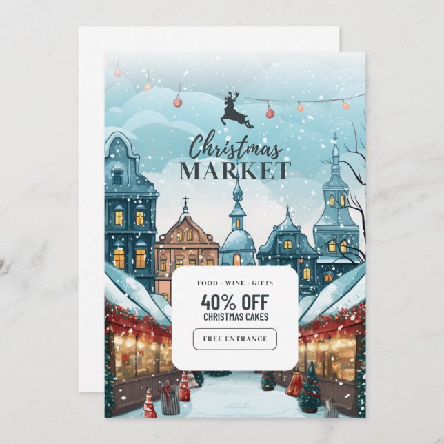 "Celebração Mágica: Cartão de Convite de Natal (Frente/Verso)