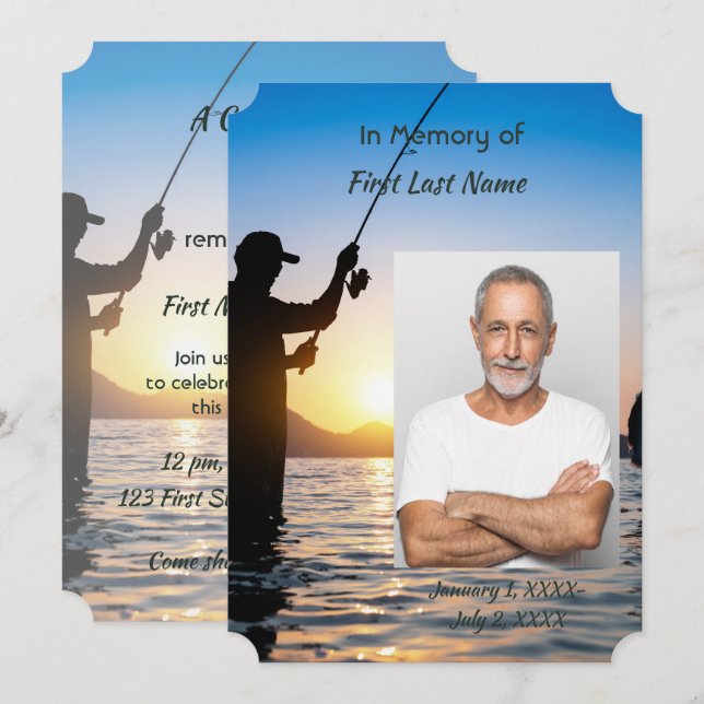 Celebração Memorial de Fotos do Convite do Serviço (Frente/Verso)