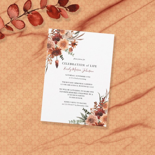 Celebração Memorial do Convite Life Terracotta (Criador carregado)