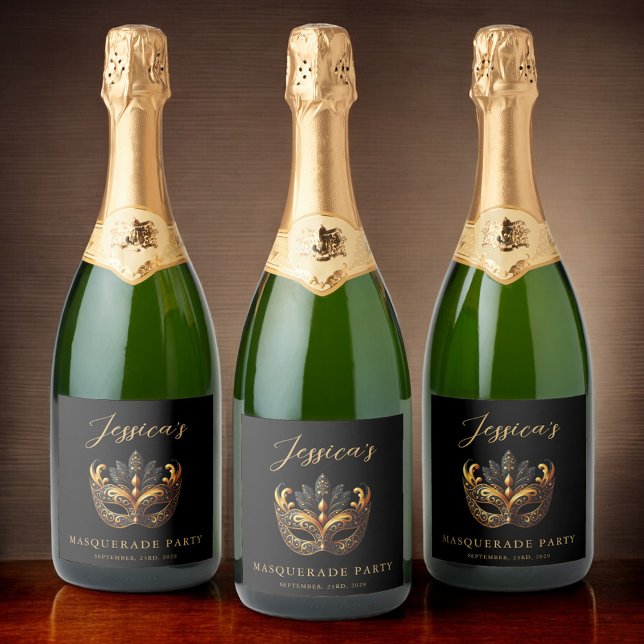 Celebração sofisticada de Mascarada preto e Dourad (Criador carregado)