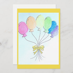 Celebrações aniversários balões cartão de vazio