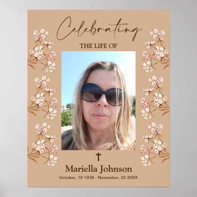 Celebrando a vida da mulher Poster funerária (Frente)