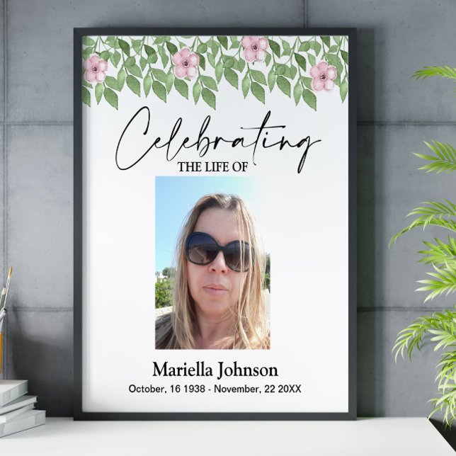 Celebrando a vida do Poster funerário 16x20 (Criador carregado)
