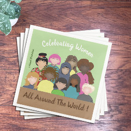 Celebrando as mulheres , 8 de março , guardanapos 