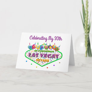 Celebrando Meu Cartão de Aniversário de Las Vegas