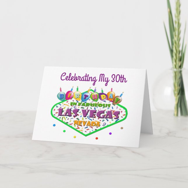 Celebrando Meu Cartão de Aniversário de Las Vegas (Frente)