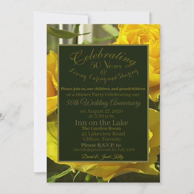 Celebrando o 50º Convite de Aniversário de Casamen (Frente)