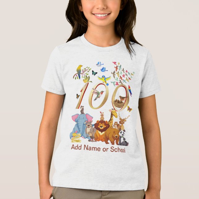 Celebrar 100 dias de escola com animais selvagens (Frente)