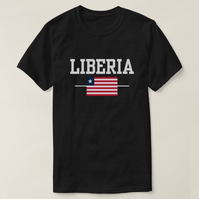 Celebrar a Camisa T da Bandeira da Libéria (Frente do Design)