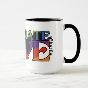 Celebrar as canecas personalizadas do Amor