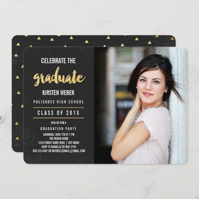 Celebrar | Convite para Festa de formatura de foto (Frente/Verso)