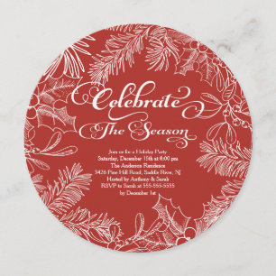 Celebrar o Convite de Festa de Feriado da Temporad