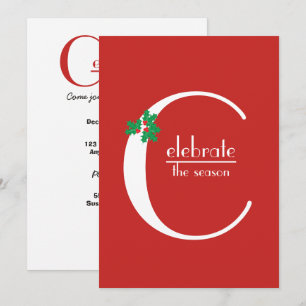 Celebrar o convite vermelho e branco da temporada