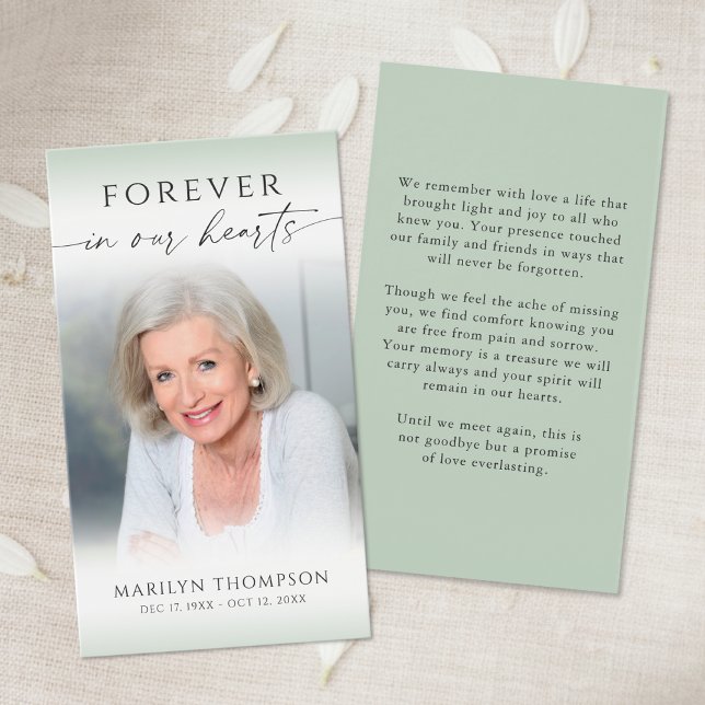 Celebration of Life Photo Funeral Prayer Card (Criador carregado)