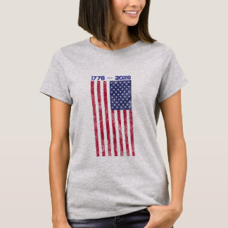 Celebre a camiseta feminina America 250 com Bandei