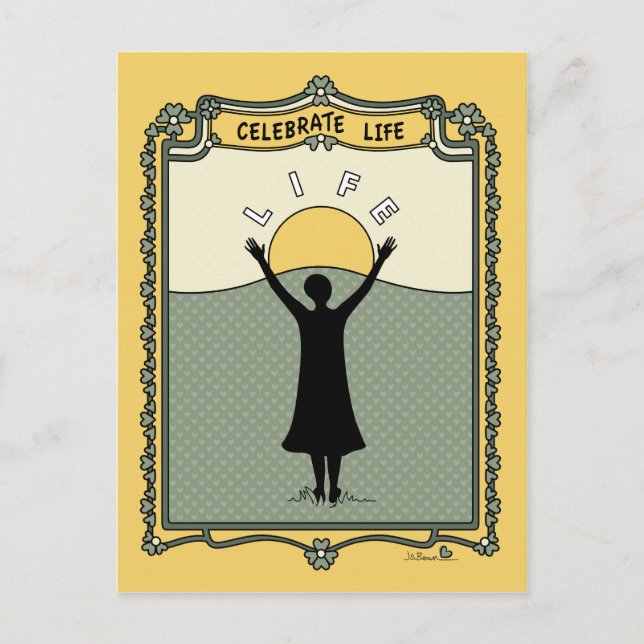 Celebre a Vida C_ Cartão Postal (Frente)
