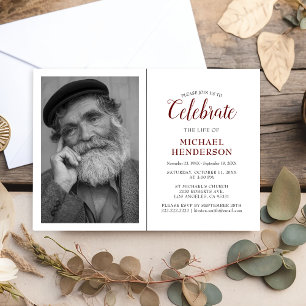 Celebre a Vida De Convite de Funeral e Memória