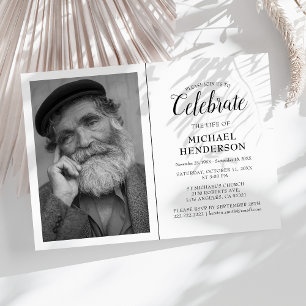 Celebre a Vida De   Convite de Funeral e Memória