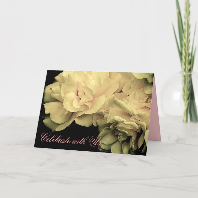 Celebre conosco! Cartão de Convite para Rosas Anti (Frente)