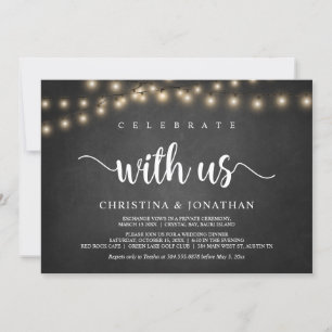 Celebre conosco, Convite de Casamento Rústico e Fu