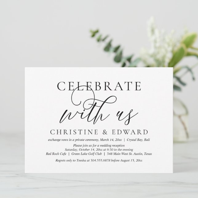 Celebre conosco, Convite para Festa de Casamento I (Em pé/Frente)
