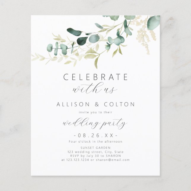 Celebre conosco! Eucalyptus greenery Boho (Frente)