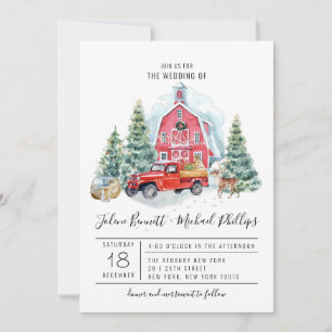 Celeiro de Inverno Elegante Casamento Aquarela