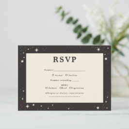 Celestial Boho estrelas Cartão RSVP de Casamento