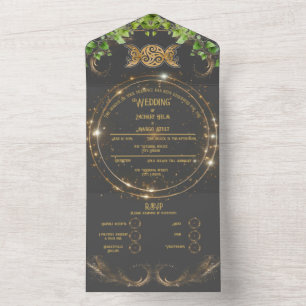 Celestial Botânico Dourado Sparkle Em Um Casamento