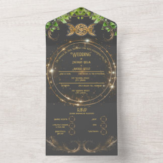 Celestial Botânico Dourado Sparkle Em Um Casamento