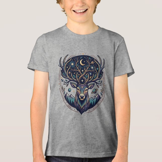 Celestial Deer Mystical Moon & Star Art Stag (Frente)