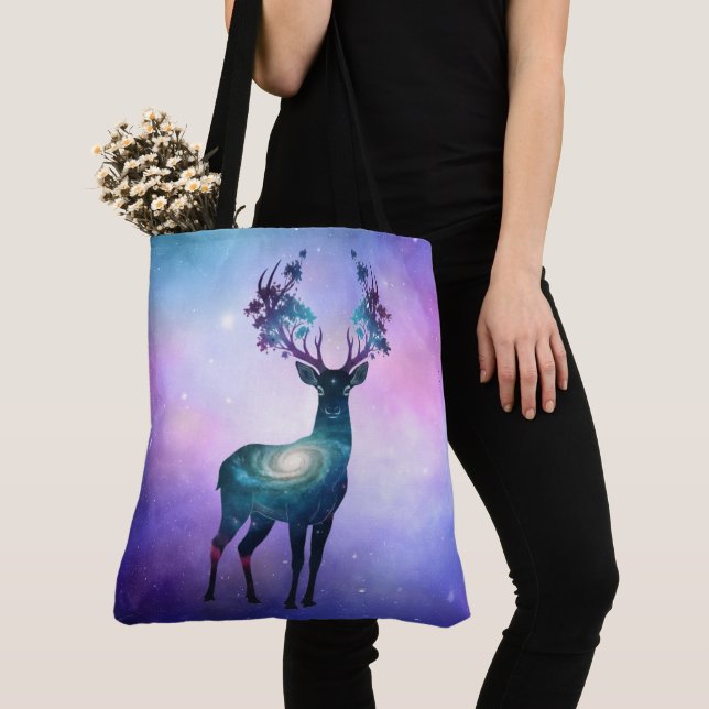 Celestial Deer Silhouette Tote (Close Up)