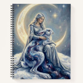 Celestial Galaxy Hare Moon Goddess Fantasy Art