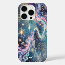Celestial Galaxy iPhone 16 Caso com Arte Geométric