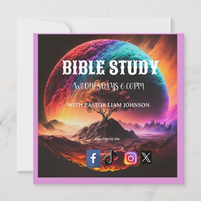 Celestial Galaxy Tree Bible Study Invitation (Frente)